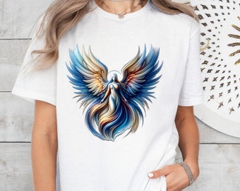 Angel T-Shirt, Soft Angel T-shirt, Angel Tee, Angel Gift, Spiritual Tee, Guardian Angel tee, Ethereal t-shirt, Angels, Angel Abstract art