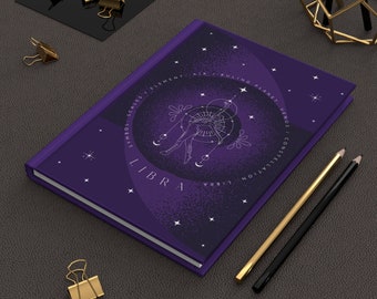 Horóscopo del signo zodiacal Libra detallado Cuaderno de tapa dura Mate