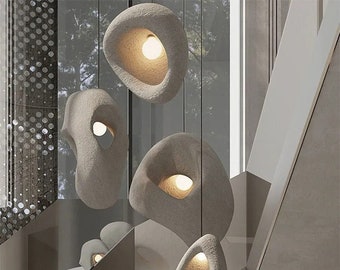 Wine-Sabi-Lámpara de Techo Colgante de Diseño Nórdico Hecha a Mano/Iluminación Decorativa/Ideal para una Villa/Loft o Escaleras