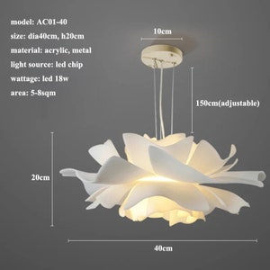 Lustre LED acrylique moderne Lampe suspendue Éclairage intérieur Salon Chambre à coucher Cuisine Plafond décoratif Luminaires 40cm x 20cm