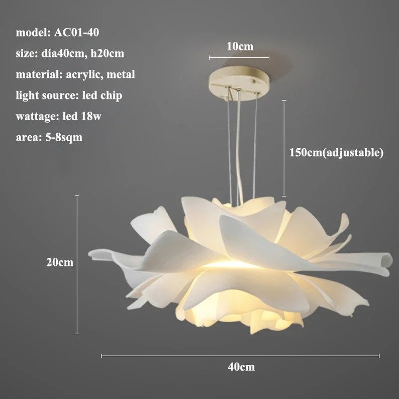 Lustre LED acrylique moderne Lampe suspendue Éclairage intérieur Salon Chambre à coucher Cuisine Plafond décoratif Luminaires 40cm x 20cm