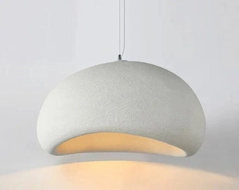 Moderne Pendelleuchte | Hängelampe | Wohndeko | Hochwertiges Polystyrol Material | Wabi Sabi Designer Lampe | Kronleuchter für Wohnzimmer | LED