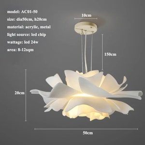 Lustre LED moderne en acrylique Suspension lumineuse Éclairage intérieur Salon Chambre à coucher Cuisine Plafond décoratif Luminaires image 8