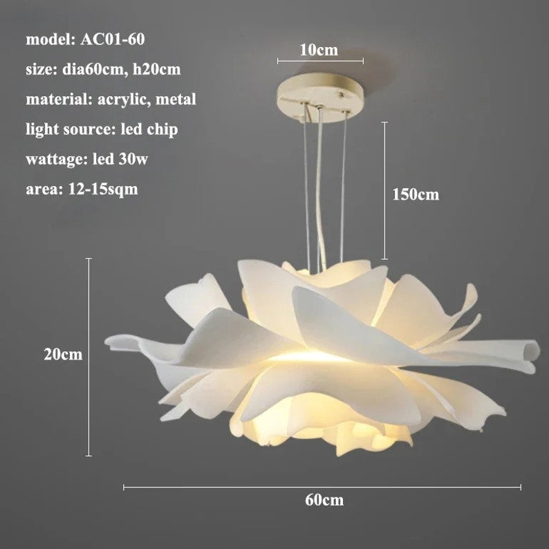 Moderner Acryl-LED-Kronleuchter Pendelleuchte Innenbeleuchtung Wohnzimmer Schlafzimmer Küche Dekorative Decke Leuchten 60cm x 20cm