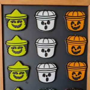 Imán de cubo de madera para Halloween