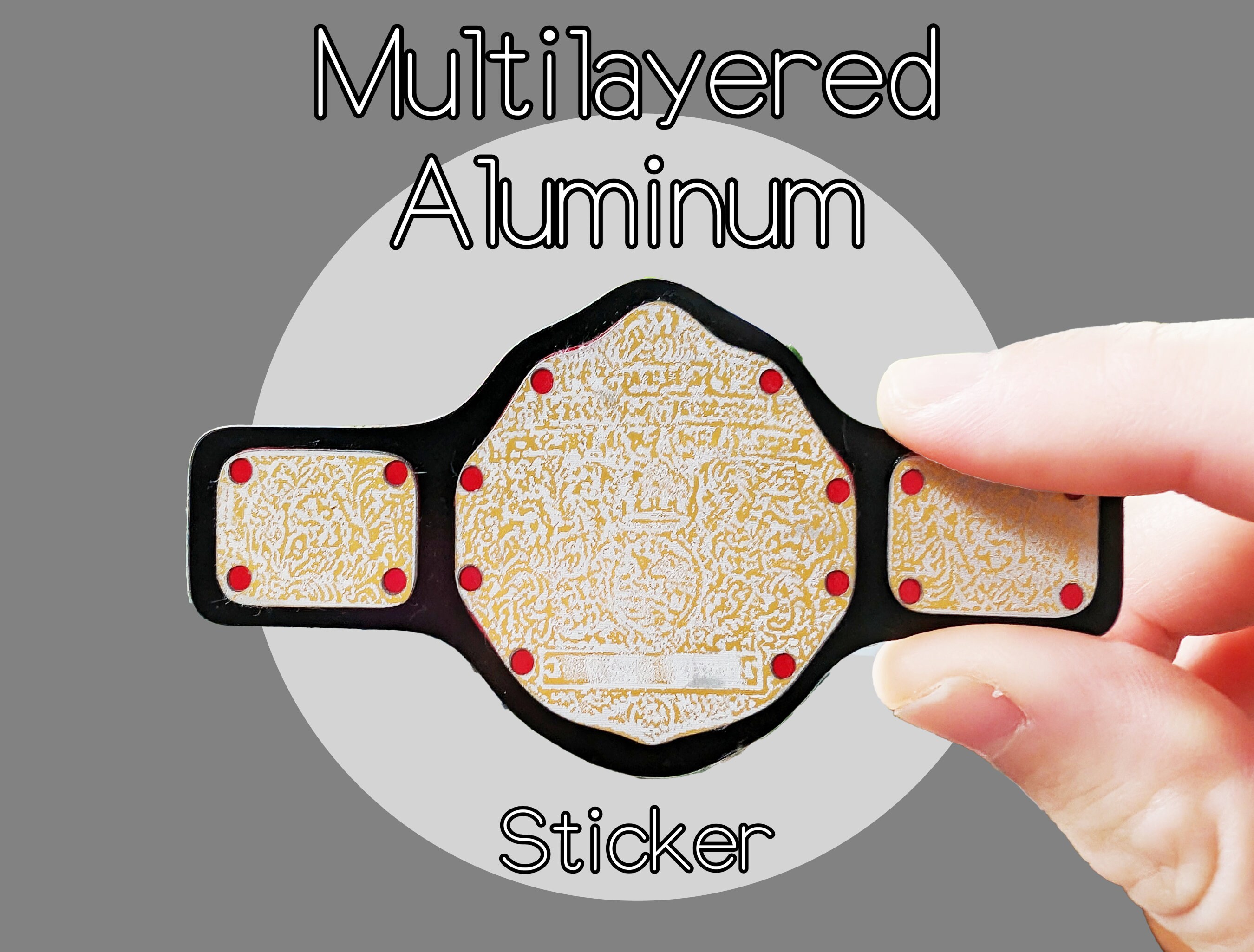 Wrestling Championship Belt Layered Metal Sticker - Etsy