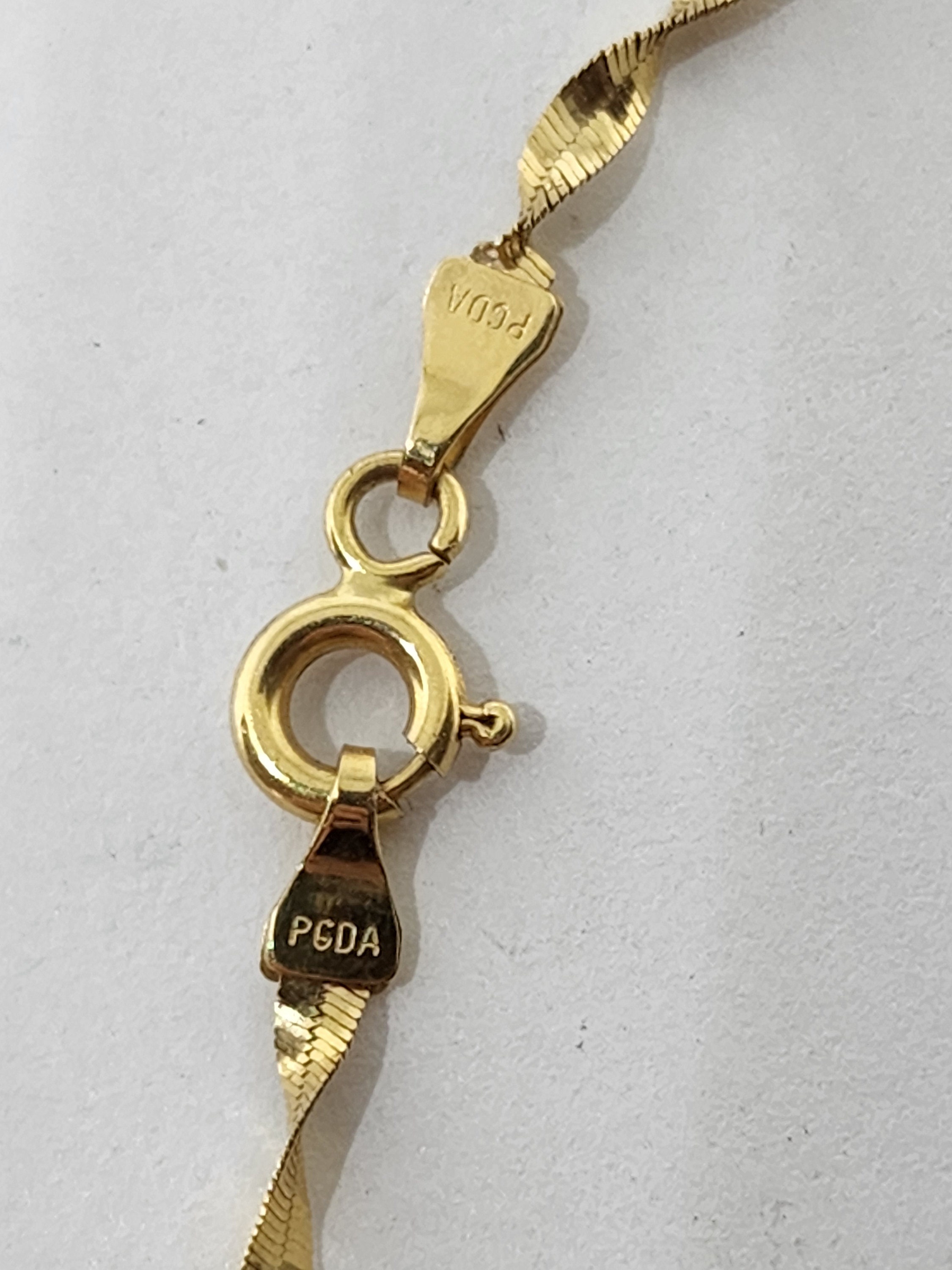 discount for sale Signed PGDA Turkey 14K Gold Chain 10K Baguette Diamond  Heart Pendant Necklace | www.kasapcelal.com