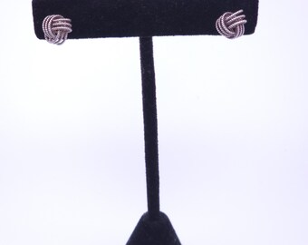 Vintage Stefani St Jacques Liebesknoten-Ohrstecker aus Sterlingsilber, hergestellt in Italien, 925er Sterlingsilber, fein gedrehtes Seilmuster, elegantes Statement-Schmuckstück, Geschenkidee