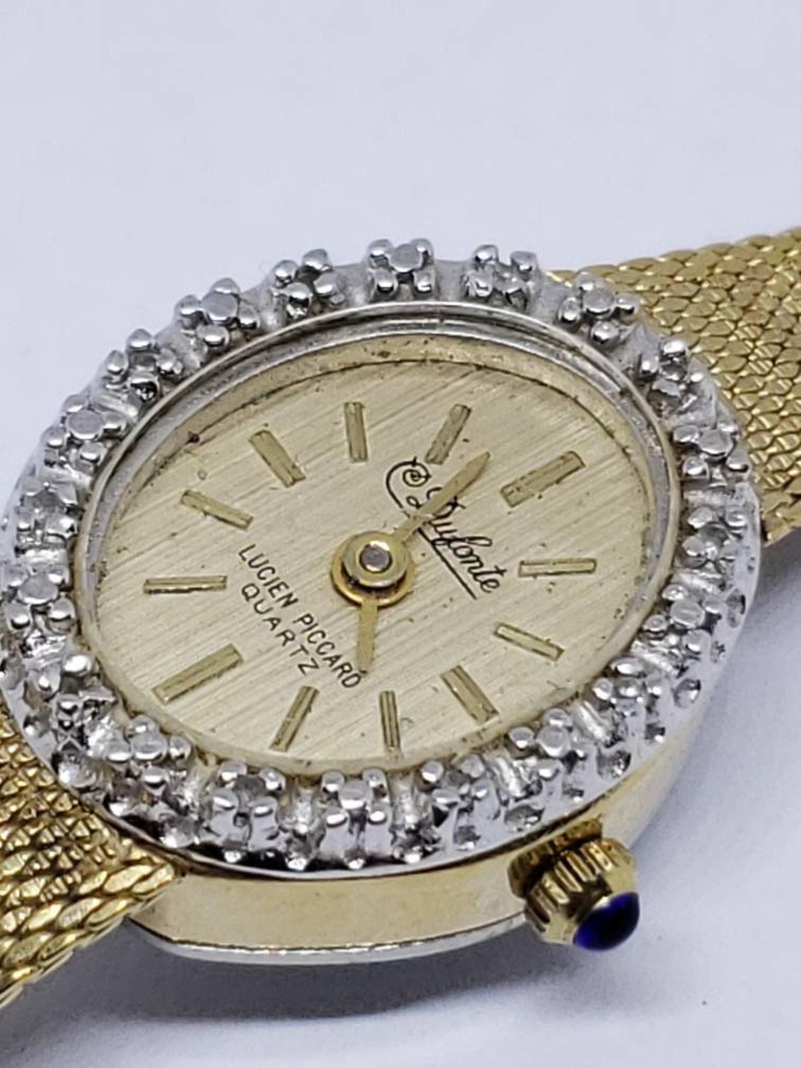 Vintage Dufonte Lucien Piccard Diamond Gold Tone Ladies Wrist Etsy