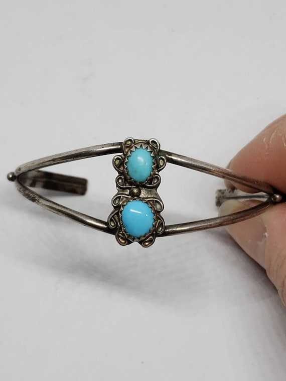 Native American Heavy Scorpion Vintage Navajo Turquoise Sterling Silver Bracelet Native American Heavy Scorpion Vintage Navajo Turquoise Sterling Silver Bracelet
