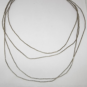 Vintage Sterling Silver Navajo 4 Strand Liquid Silver Handmade Necklace 25&quot;