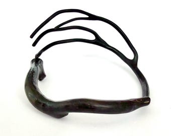 Black Coral Bangle Bracelet - A26-a