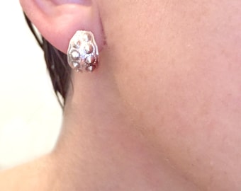 Sterling silver Urchin half hoops