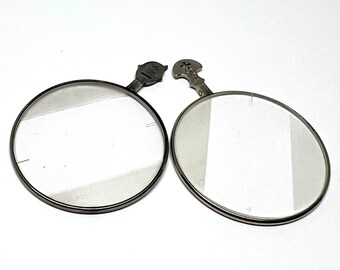 Pair of vintage optometrist lenses - eyeglass lenses - old eye prescription lens - vintage medical lens - steampunk optical lens