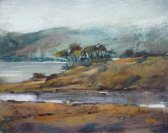 California Fog Landscape Original Pastel Painting Karen Margulis 8x10