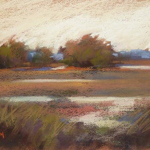 Pastel Painting Lesson Demo PDF A SIMPLE Landscape Art Tutorial booklet Canson, marsh, sky,water image 2