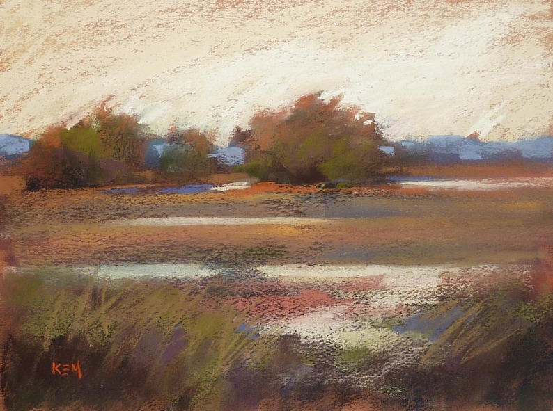 Pastel Painting Lesson Demo PDF A SIMPLE Landscape Art Tutorial booklet Canson, marsh, sky,water image 2