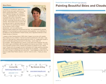 Pastel Painting Lesson Demo PDF Beautiful Skies and Clouds Art Tutorial  booklet landscape,how to,paint along,sunsets