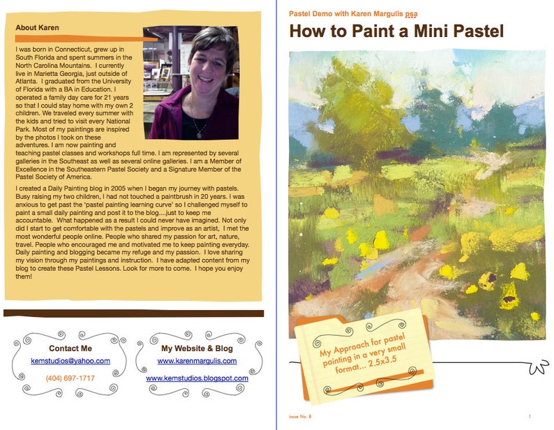 Pastel Painting Lesson Demo PDF How to Paint a MINI Pastel Art Tutorial booklet aceo atc image 1