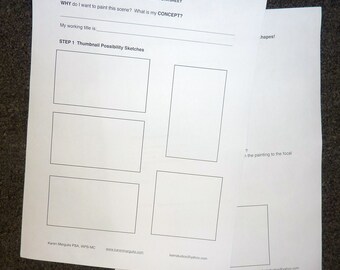 Malen mit einem Plan Malplanung ARBEITSBLATT PDF Plan for Better Paintings