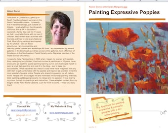 Pastel Painting Lesson Demo PDF Expressive POPPIES Art Tutorial  booklet landscape,flowers,painting sunlight