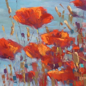 Pastel Painting Lesson Demo PDF Expressive POPPIES Art Tutorial booklet landscape,flowers,painting sunlight image 2