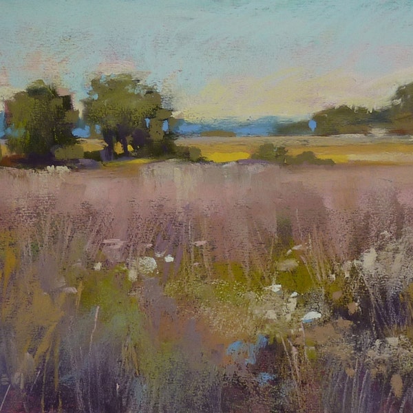Art Original Pastel Painting Peaceful Marsh Landscape 8x10 by Karen Margulis psa