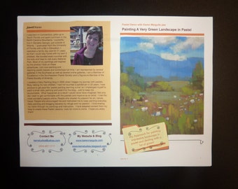 Pastellmalerei Lesson PDF Wie man eine grüne Landschaft malt Kunst Tutorial Heft Wildblumen Berge