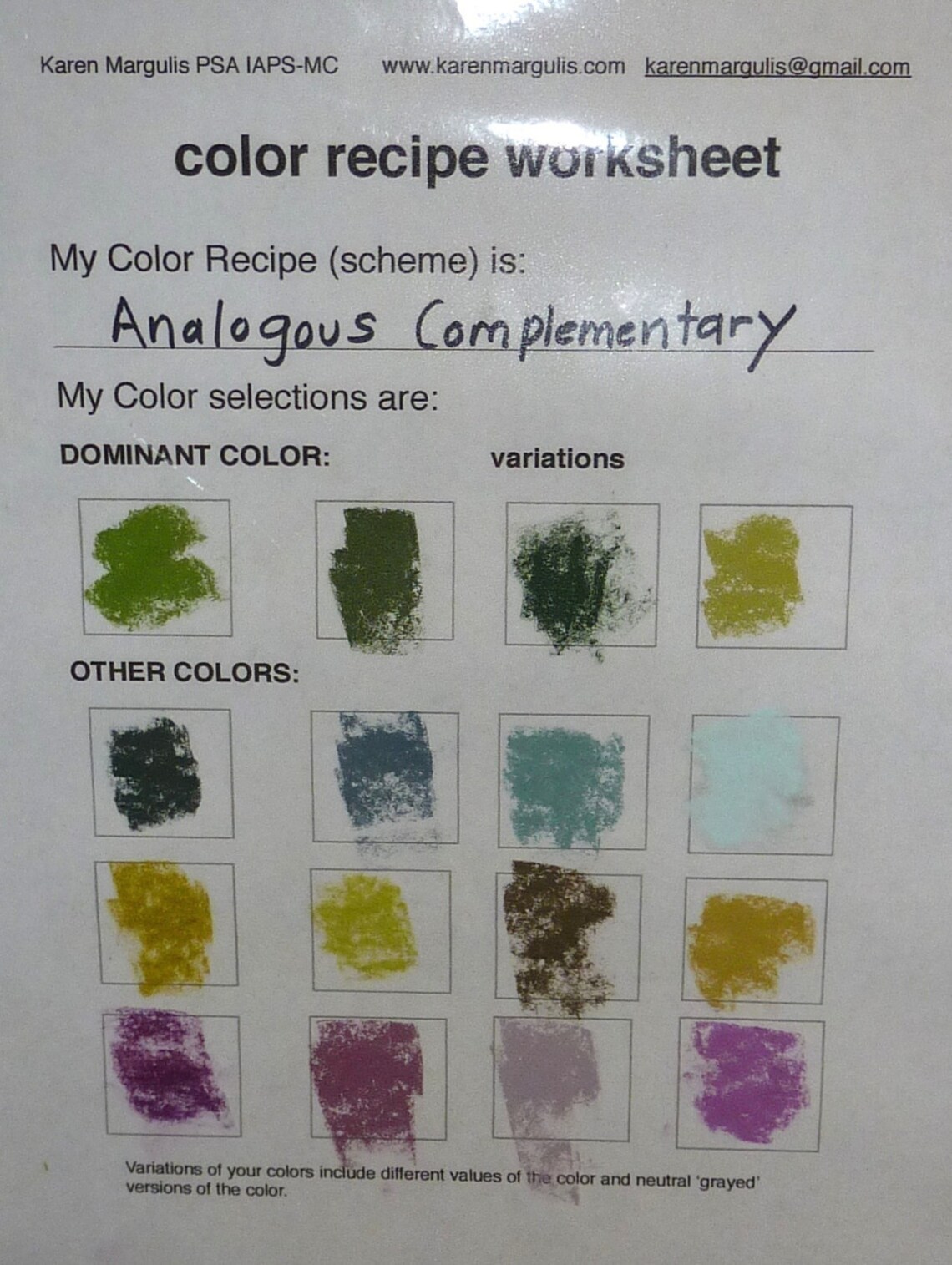 COLOR Recipe Color Scheme Painting Planning WORKSHEET PDF Plan - Etsy