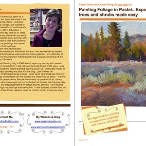 Pastel Painting Lesson Demo PDF Expressive TREES and SHRUBS Art Tutorial booklet landscape,texture,home made surface image 1