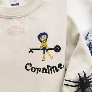 Scary Doll Halloween Embroidered Shirt, Horror Doll Cartoon Movie Shirt, Halloween 3D Doll Embroidered Tee, Cartoon Character Hoodie