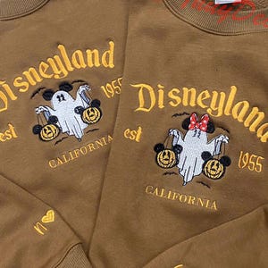 Pull d&#39;Halloween, sweat-shirt à capuche brodé fantôme de souris, sweat-shirt brodé Halloween, cadeau pour elle, sweat à capuche brodé Magical Land