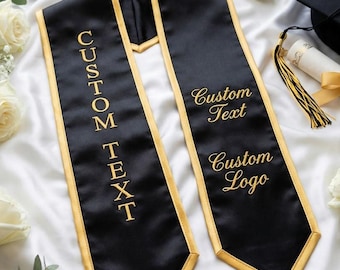 Embroidered Custom Graduation Stole, RN Nursing Graduation 2026, Personalized Logo & Name Graduation Sash, Teen Style Chic Vibe