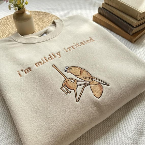 Embroidered I'm Mildly Irritated Marcus The Worm Shirt, Marcus The Worm Meme Shirt, Brain Rot shirt, The Worm Ugly Shirt