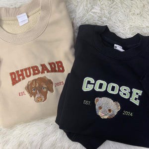 Pet Face Personalized Sweaters, Custom Pet Face Embroidered Sweaters, Embroidered Pet Face Jumper, Christmas Gift