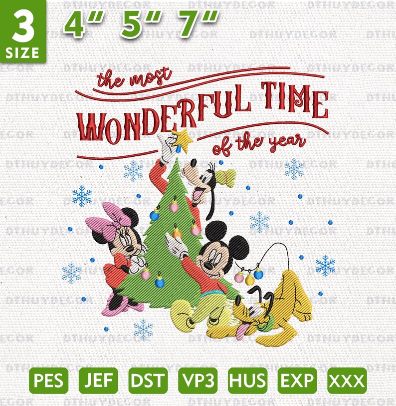 Christmas Embroidery Design, Its the Most Wonderful Time Embroidery