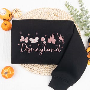 Magic Castle Embroidered Sweater, Magical Land Coquette Bow Shirt, Pink Bow Sweater, Family Vacation Shirt, Christmas gift, Family Shirt