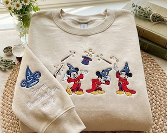 Sweatshirt brodé souris magique, t-shirt WDW vintage, sweat-shirt Fantasia Magical Land, chemise familiale assortie