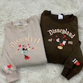 Couple Mouse And Girlfriend Embroidered Sweatshirts, Magical Land Valentine Embroidered Hoodie, Cartoon Mouse Couple Embroidered Sweaters