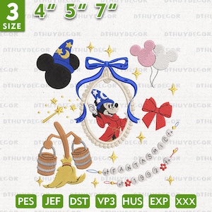 Disegno ricamo Magic Kingdom, disegno ricamo cartone animato Magic Mouse, disegno ricamo fan film, download immediato