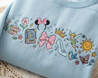 Embroidered Magical Land Coquette Sweatshirt, Best Day Ever Tee, Magic Kingdom Shirt, Matching Holiday Trip, Girl Trip Outfit