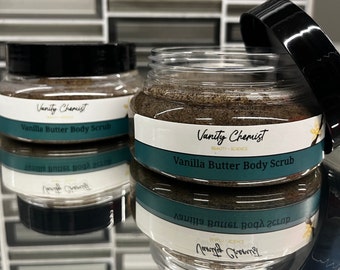 Vanilla Butter Body Scrub, Vanilla Seed Body Scrub, Exfoliating Body Scrub