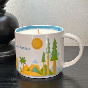 Vela de cera de soja reciclada de la colección "You Are Here" de la colección vintage de 2013 Taza Starbucks de Nueva Orleans / Vela ecológica / Regalo para amantes del café