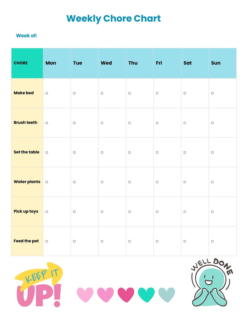 Kids Routine Chart Bundle: Morning, Evening, Weekly Tasks (printable ...