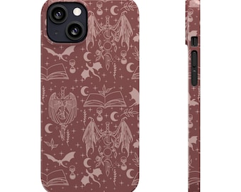Pink Fantasy Dragon Slim Phone Case: Booktok Bookish Gift
