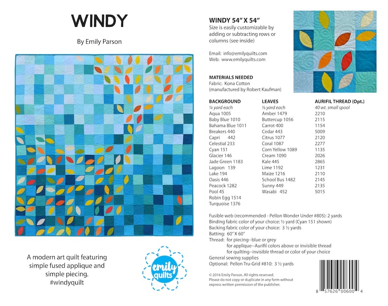 PDF Modern Windy Quilt Pattern Digital Download by Emily Quilts image 2