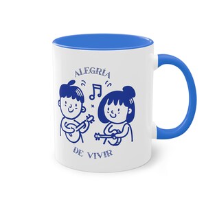 Taza de cerámica Alegria de Vivir Diseño de Pareja Tocando la Guitarra Regalo Original para Amantes de la Música imagen 4