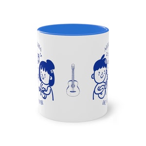 Taza de cerámica Alegria de Vivir Diseño de Pareja Tocando la Guitarra Regalo Original para Amantes de la Música imagen 1