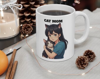 Taza de Café de Cerámica Cat Mom - Disfruta tus Mañanas con Estilo y Dulzura