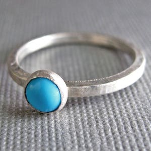 Birthstone Stacking Ring Sterling Silver & Gemstone One Ring image 3